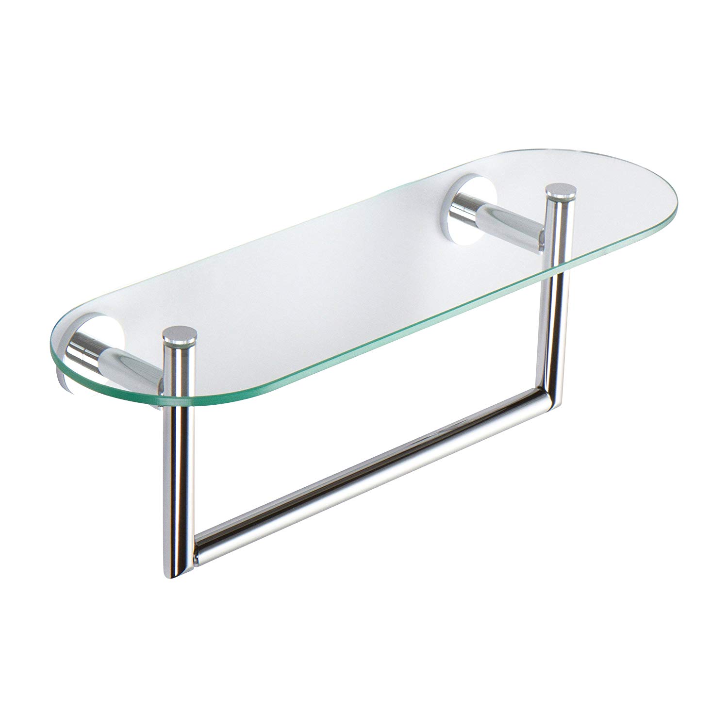 Sine 18" Shelf w/Towel Bar in Polished Chrome