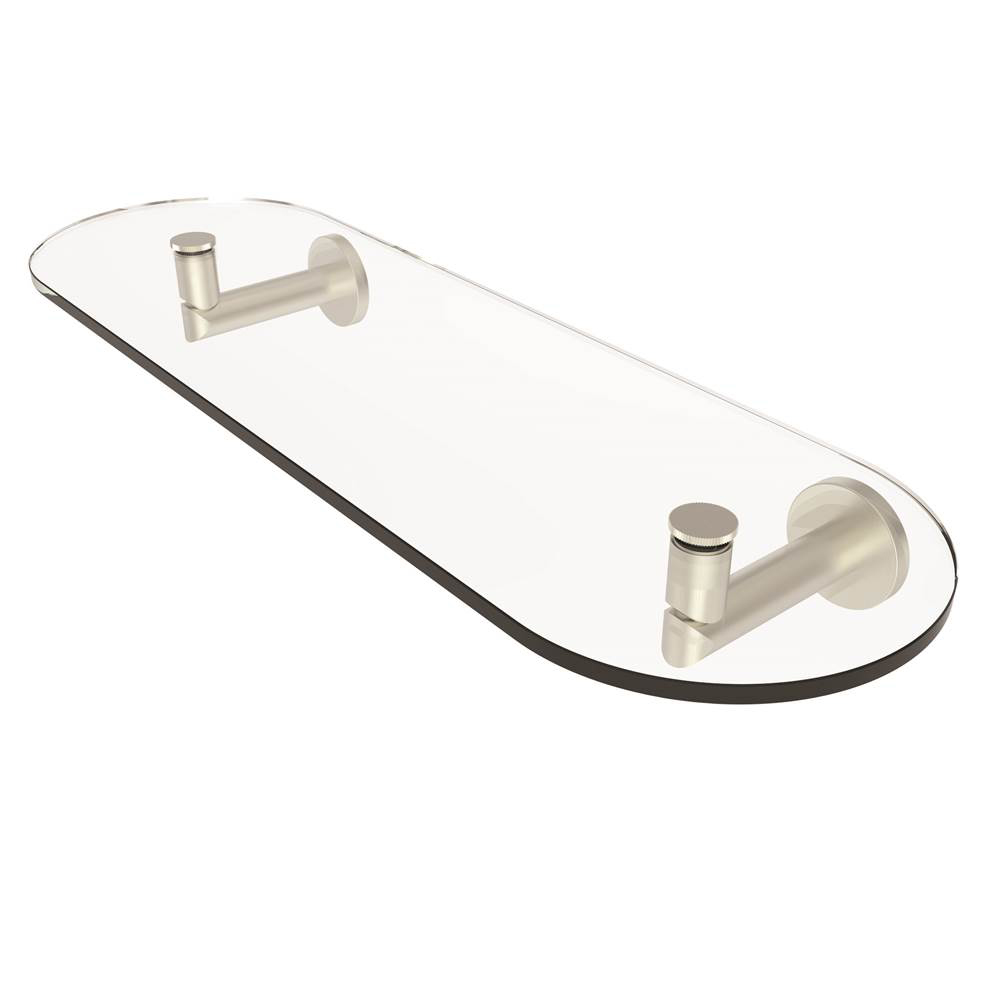 Sine 18" Tempered Glass Shelf in Satin Nickel