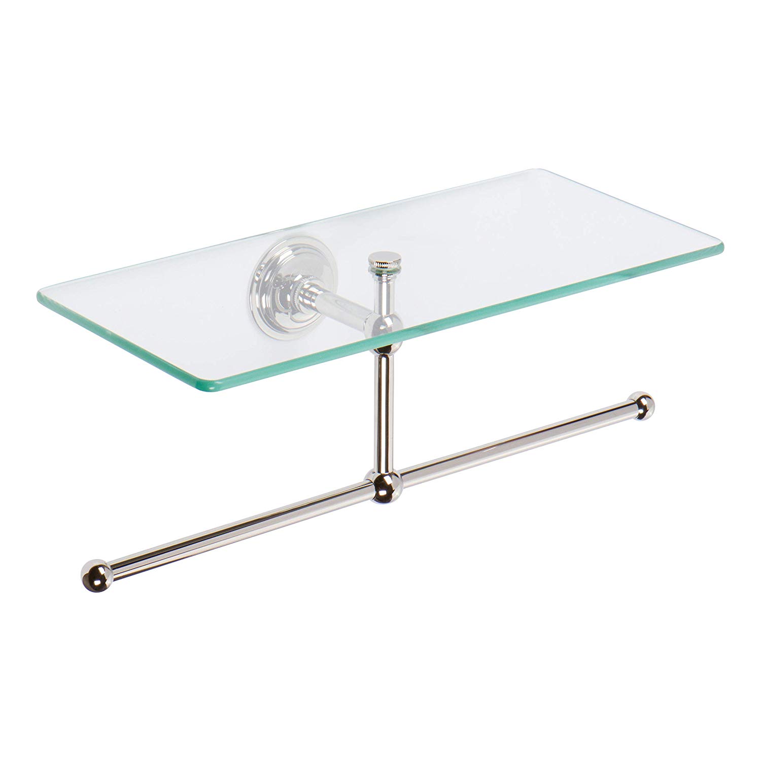 London Terrace 12" Shelf w/Towel Bar in Polished Nickel