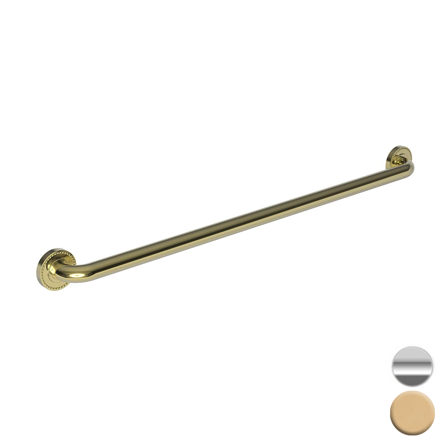 Canterbury 36" Grab Bar in Polished Chrome/Polished Brass