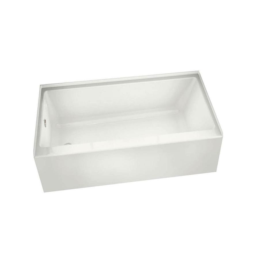 Rubix 60x30x18" Alcove Soaker Bathtub in White w/Right Drain
