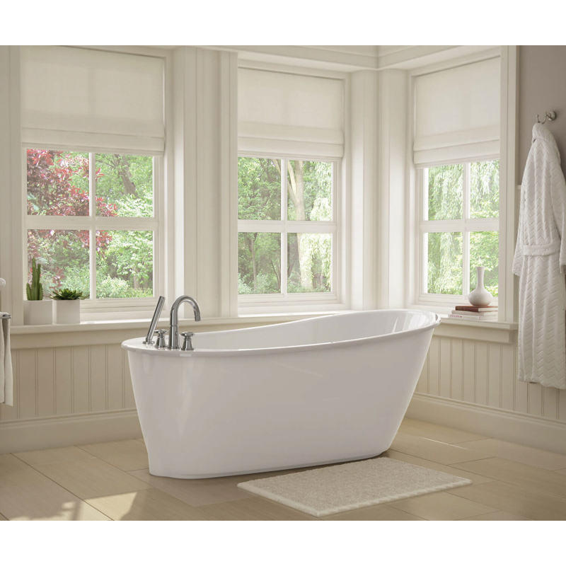 Sax 60x32x25" Freestanding Bathtub in White w/End Drain