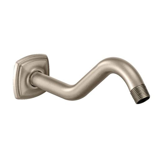 Wall Mount Curved Shower Arm & Flange In Brushed Nickel