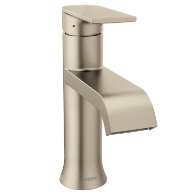 Genta Single Hole High Arc Lavatory Faucet W/Lever-Handle In Brushed Nickel