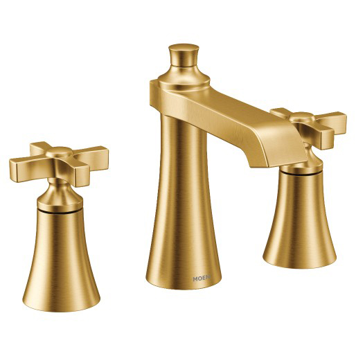 Flara Deck Mount Lav Faucet Trim In Brushed Gold
