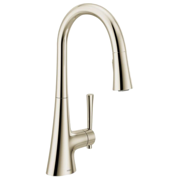 Kurv 1-Handle High Arc Kitchen Faucet in Polished Nickel