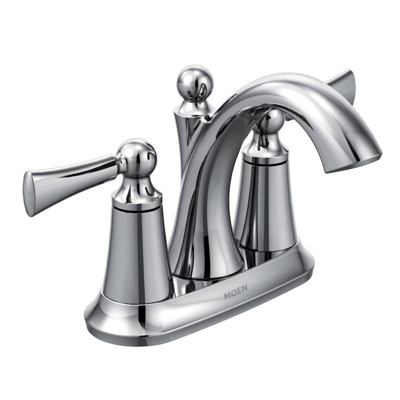Wynford 4" Centerset Lav Faucet in Chrome w/Lever Handles