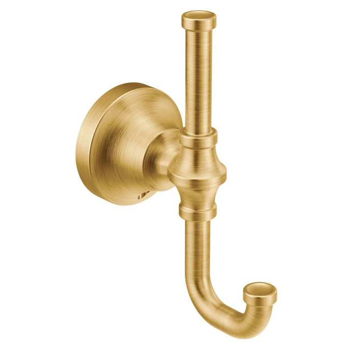 Colinet Double Robe Hook in Brushed Gold