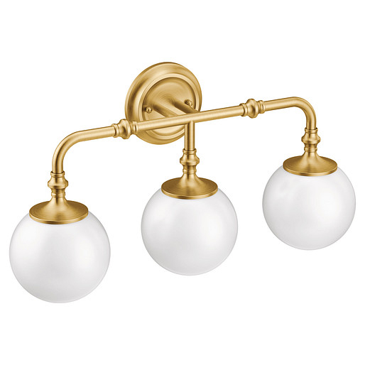 Colinet 3-Globe Light Fixture in Brushed Gold