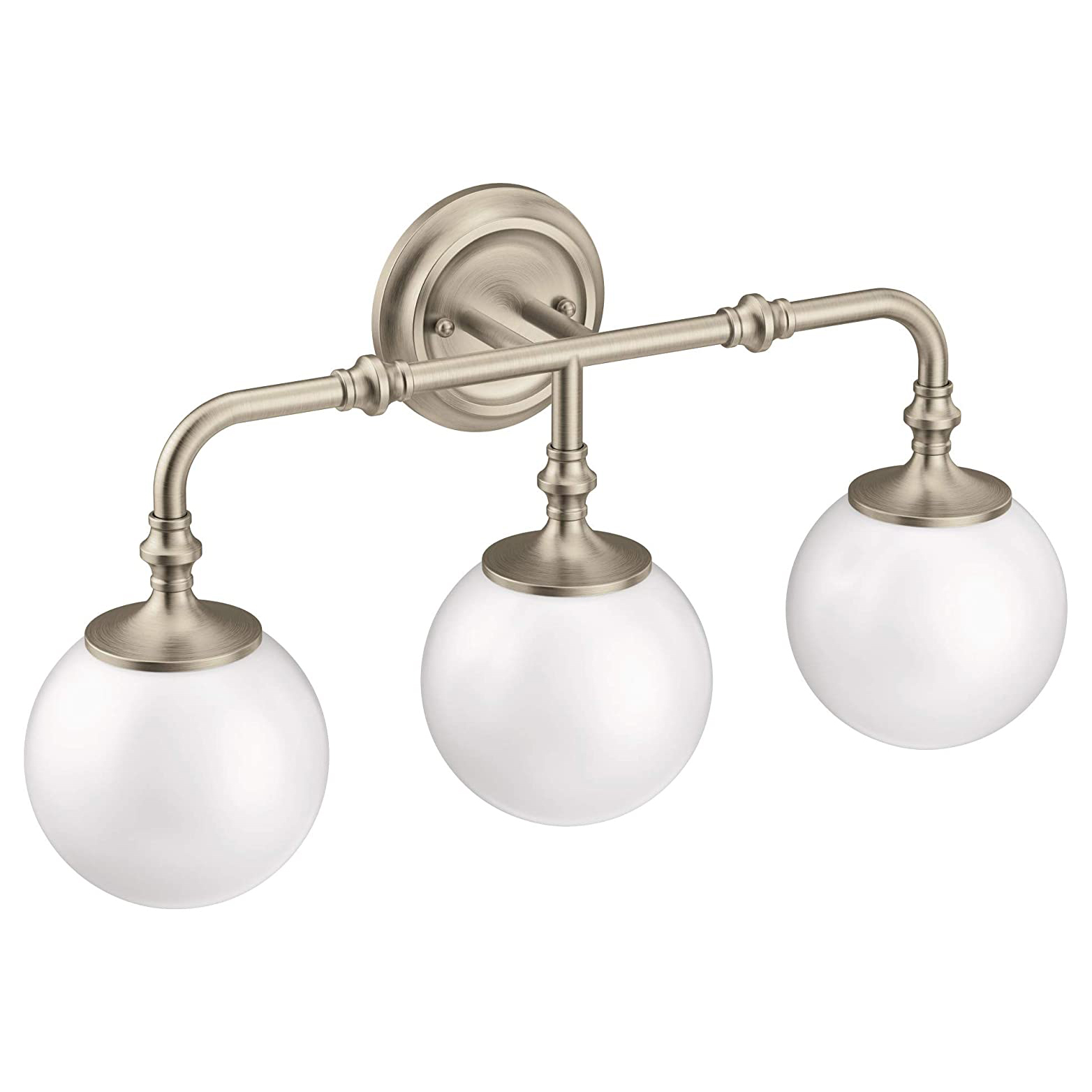 Colinet 3-Globe Light Fixture in Brushed Nickel