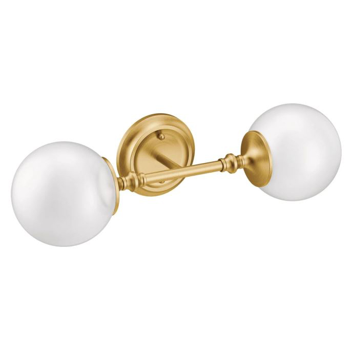 Colinet 2-Globe Light Fixture in Brushed Gold