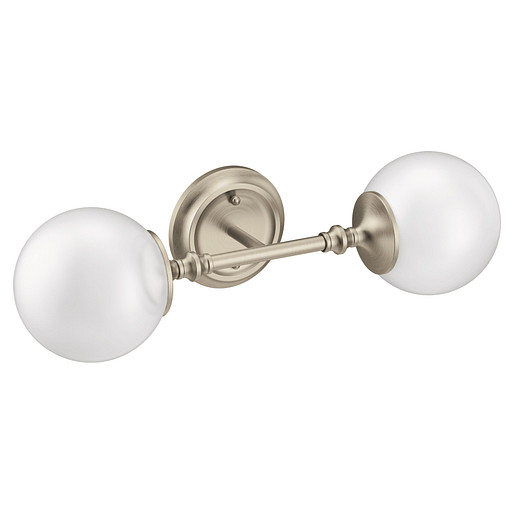 Colinet 2-Globe Light Fixture in Brushed Nickel