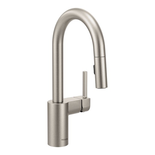Align 1 or 3 Hole High Arc Pulldown Bar Faucet in Stainless