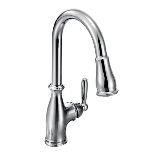 Brantford 1 or 3 Hole Pull-Down Spray Kitchen Faucet in Chrome