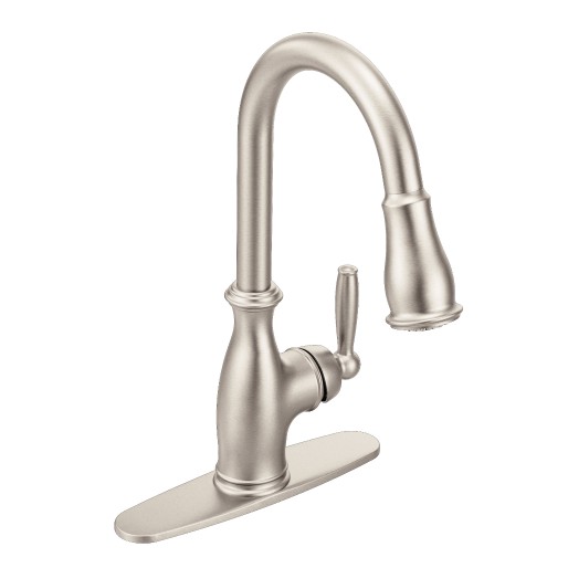 Brantford 1 or 3 Hole Pull-Down Spray Kitchen Faucet in Stainless