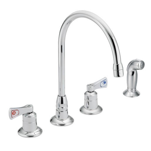 Commercial Kitchen Faucet w/8" Centers  & Side Spray 2.2 gpm in Chrome