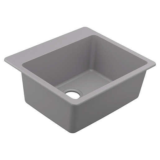 Granite 25x22x9-1/2" Single Bowl Kitchen Sink in Gray
