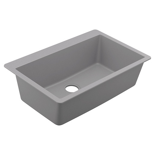 Granite 33x20-7/8x9-7/16" Single Bowl Kitchen Sink in Gray