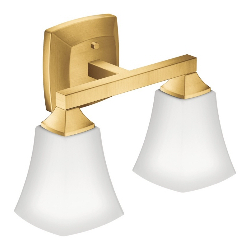 Voss Two Globe Bath Light in Brushed Gold