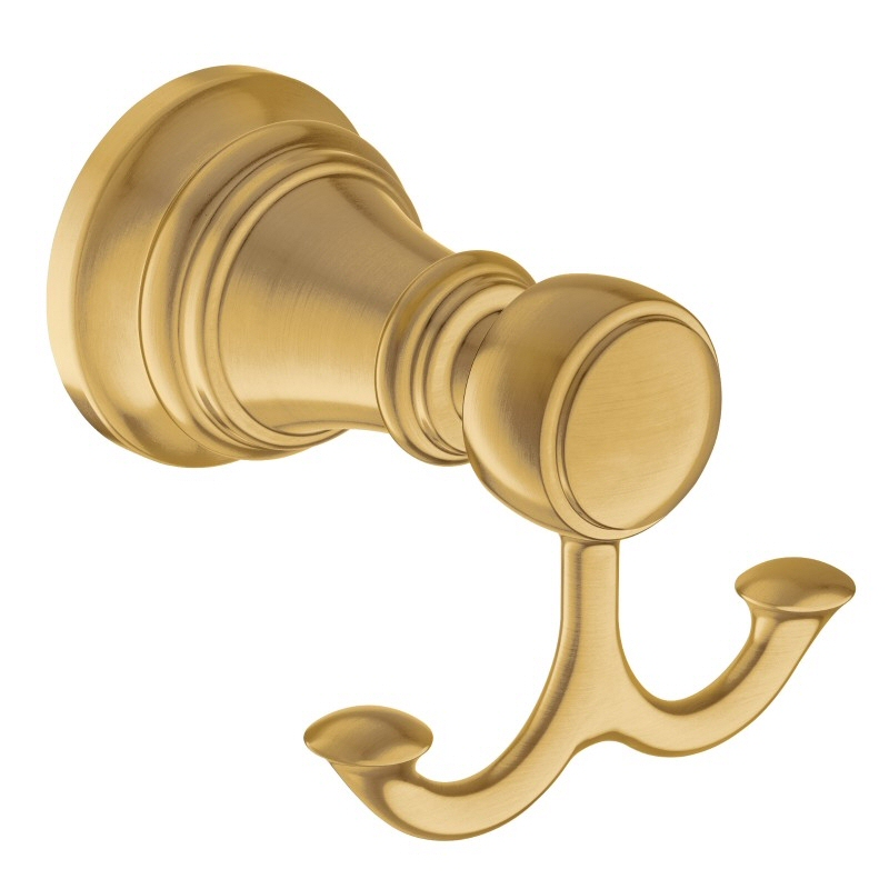 Weymouth Double Robe Hook in Brushed Gold