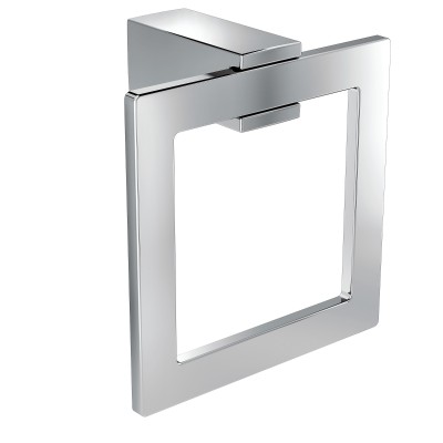 Kyvos Square Towel Ring in Chrome
