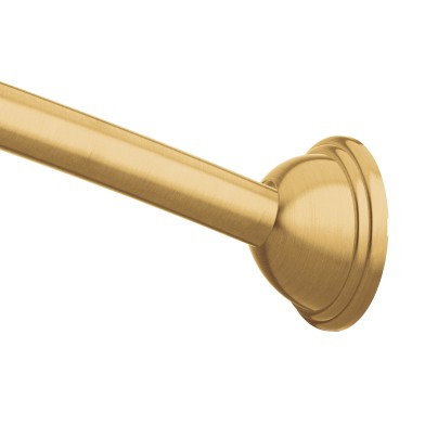 Curved Adjustable Shower Rod in Brushed Gold