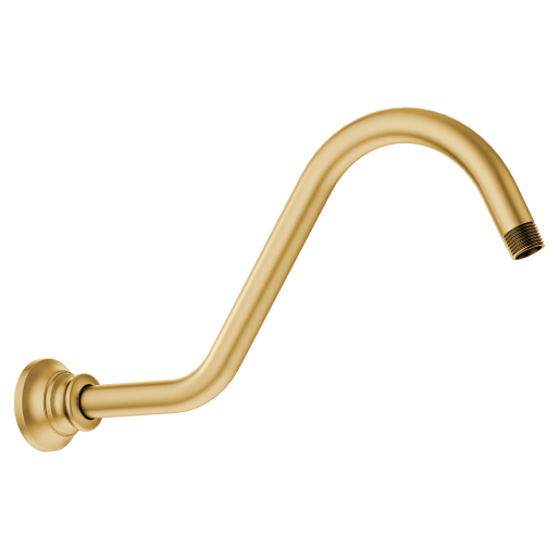 Waterhill Wall Mount Shower Arm & Flange In Brushed Gold