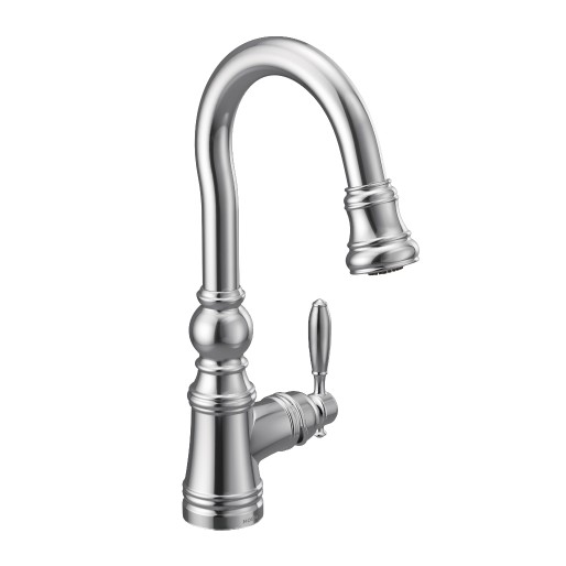 Weymouth Single Hole Pulldown Bar Faucet in Chrome