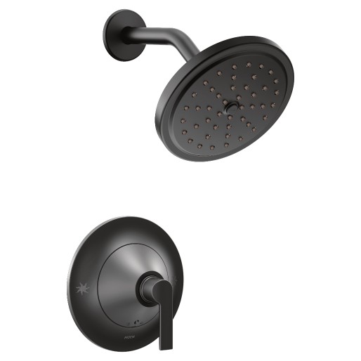 Doux Shower Trim W/Single-Function Showerhead In Matte Black 