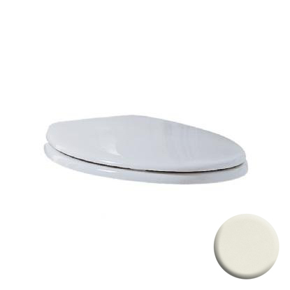 Toilet Seat Round Biscuit w/Chrome Hinges