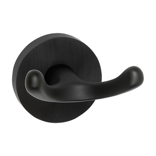 Contemporary I Double Robe Hook in Matte Black