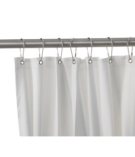 Opaque Vinyl Shower Curtain In Matte White