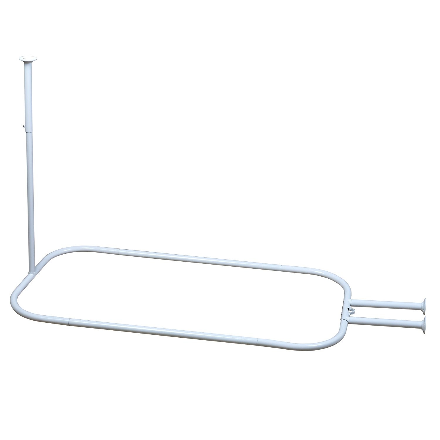 Hoop Shaped Shower Curtain Rod for Claw Foot Tubs in White