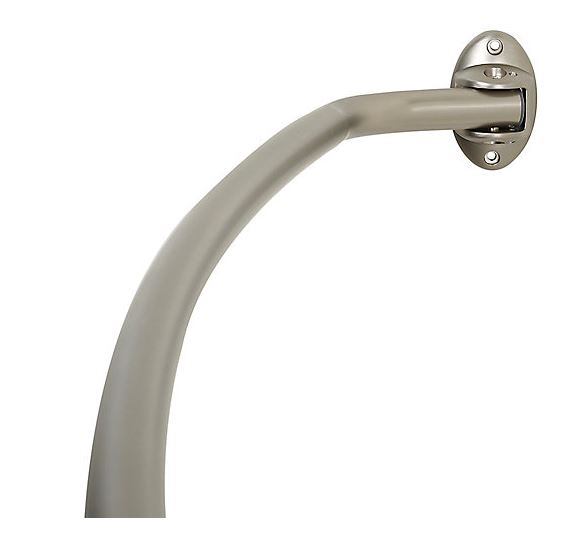 Curved Adjustable Shower Rod 60" to 72" Aluminum Brushed Nickel 