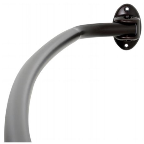 Curved Adjustable Shower Rod 60" to 72" Aluminum Heritage Bronze