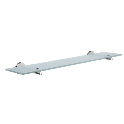 Home 24" Bathroom Frosted Glass Shelf in Polished Chrome