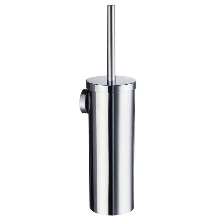 Home Toilet Brush w/Holder & Cover Lid in Polished Chrome