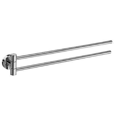 Home 17-1/2" Double Swing Arm Towel Bar in Polished Chrome