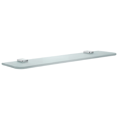 Ice 24" Frosted Glass Shelf in Polished Chrome
