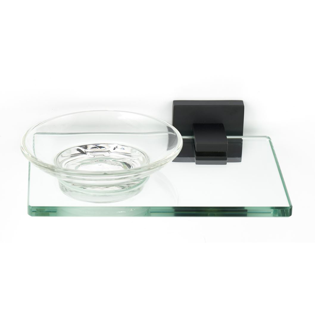 Contemporary II Soap Dish w/Holder in Matte Black