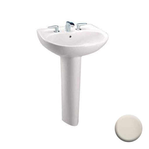 Supreme Pedestal Sink & Base in Colonial White w/4" Faucet Holes