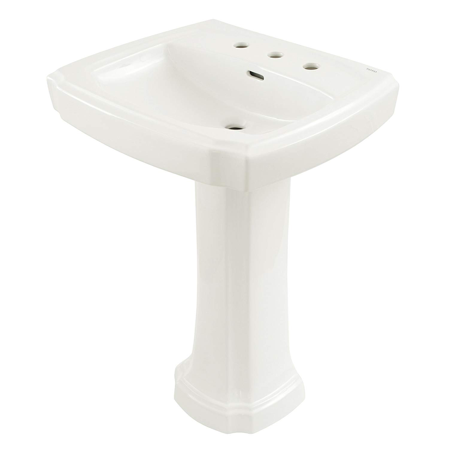 Guinevere Pedestal Sink & Base in Cotton White w/8" Fct Holes
