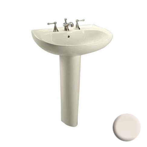 Prominence Pedestal Sink & Base in Bone w/8" Faucet Holes