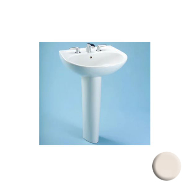 Supreme Pedestal Sink & Base in Bone w/4" Faucet Holes