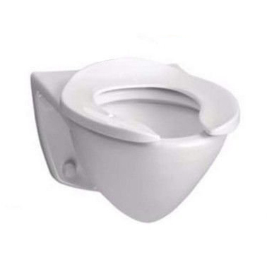 Wall Mount Flushometer Toilet in Cotton White w/Top Spud
