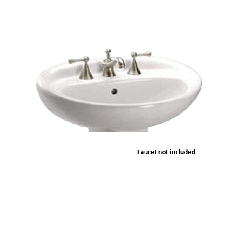 Dorian 25x19" Pedestal Lav Sink w/1 Fct Hole in Cotton White