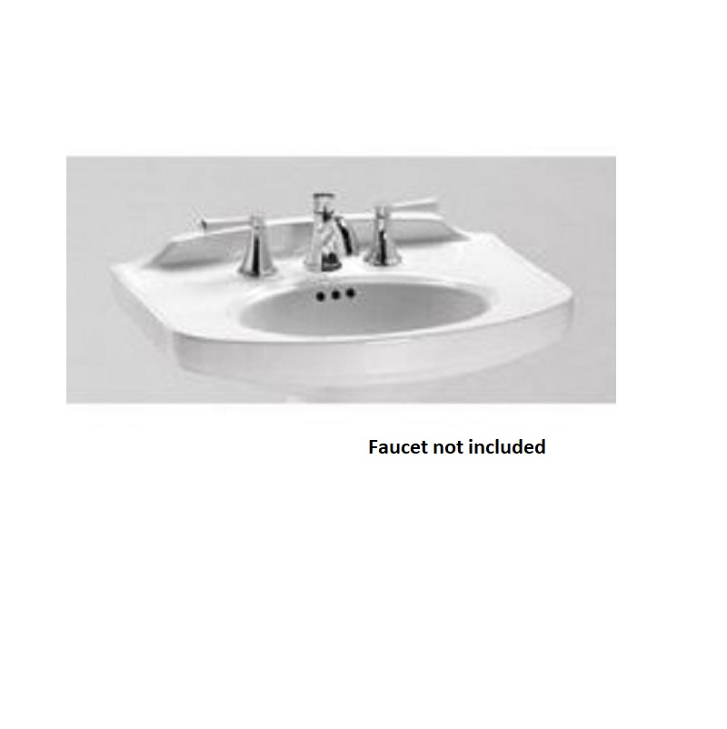 Dartmouth 24x18" Pedestal Lav Sink w/8" Fct Holes in Cotton White