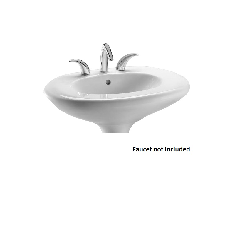 Ethos Design L 29-7/8x20-3/4 Cotton Pedestal Sink w/4" Fct Ctr
