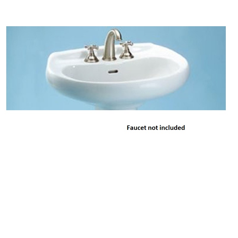 Carlyle 26x20" Pedestal Lav Sink w/1 Fct Hole in Cotton White