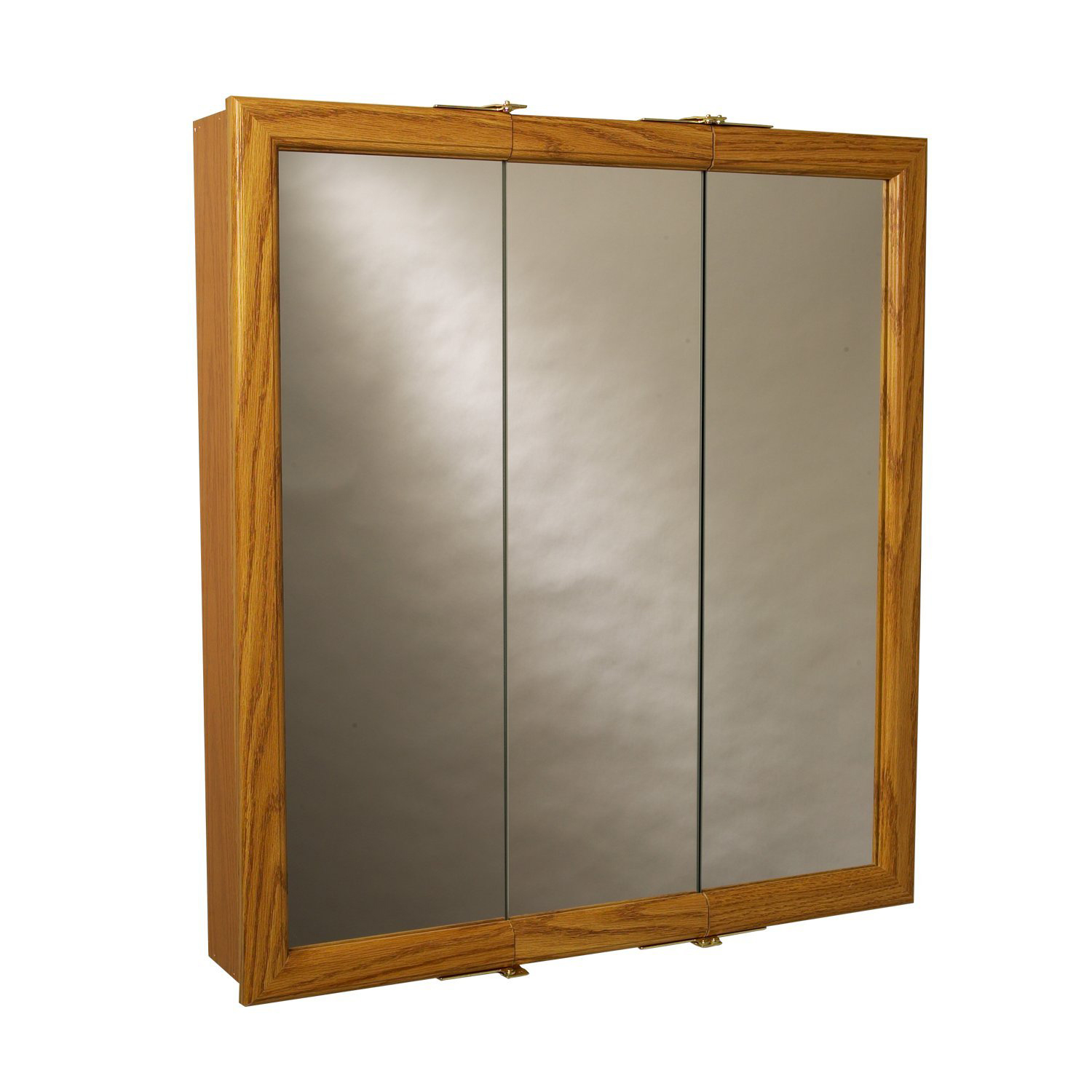 Tri-View Medicine Cabinet 29-5/8"x25-3/4"x4-1/2" Wood Body Oak Frame